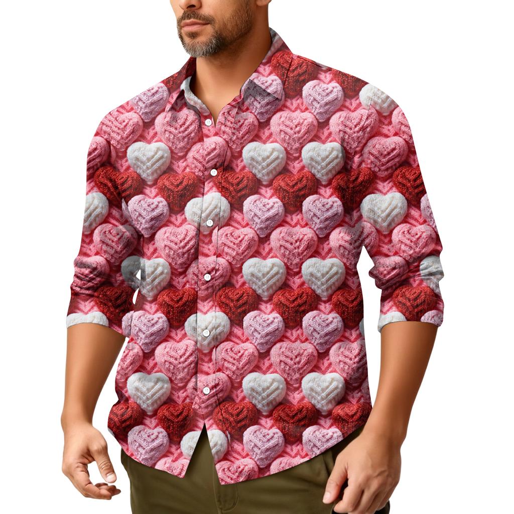 Men'S Casual Loose Fitting Long Sleeved Shirt Fashionable Lapel Shirt Top