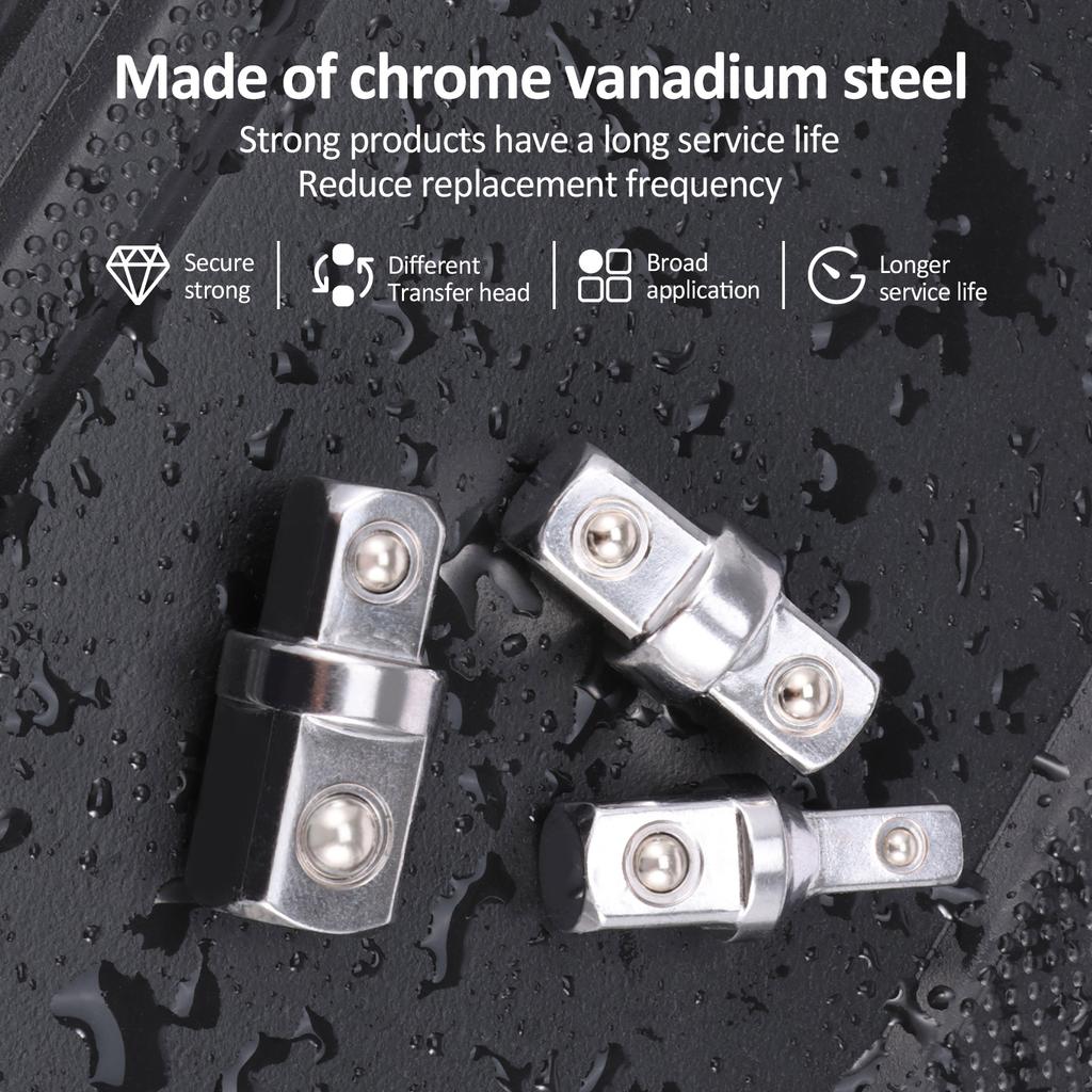 16ks Sada redukcí a adaptérů na nástrčné klíče s dvojitou čtvercovou hlavou 1/4 3/8 1/2 Rázový pohon Ráčna Adaptér na nástrčné klíče Opravný nástroj