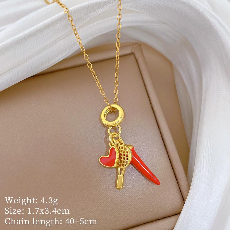 Copper Micro-Inlaid Light Luxury Fashion Personality Temperament Gorgeous Full Diamond Necklace Women'S Versatile Collarbone Chain Titanium Steel