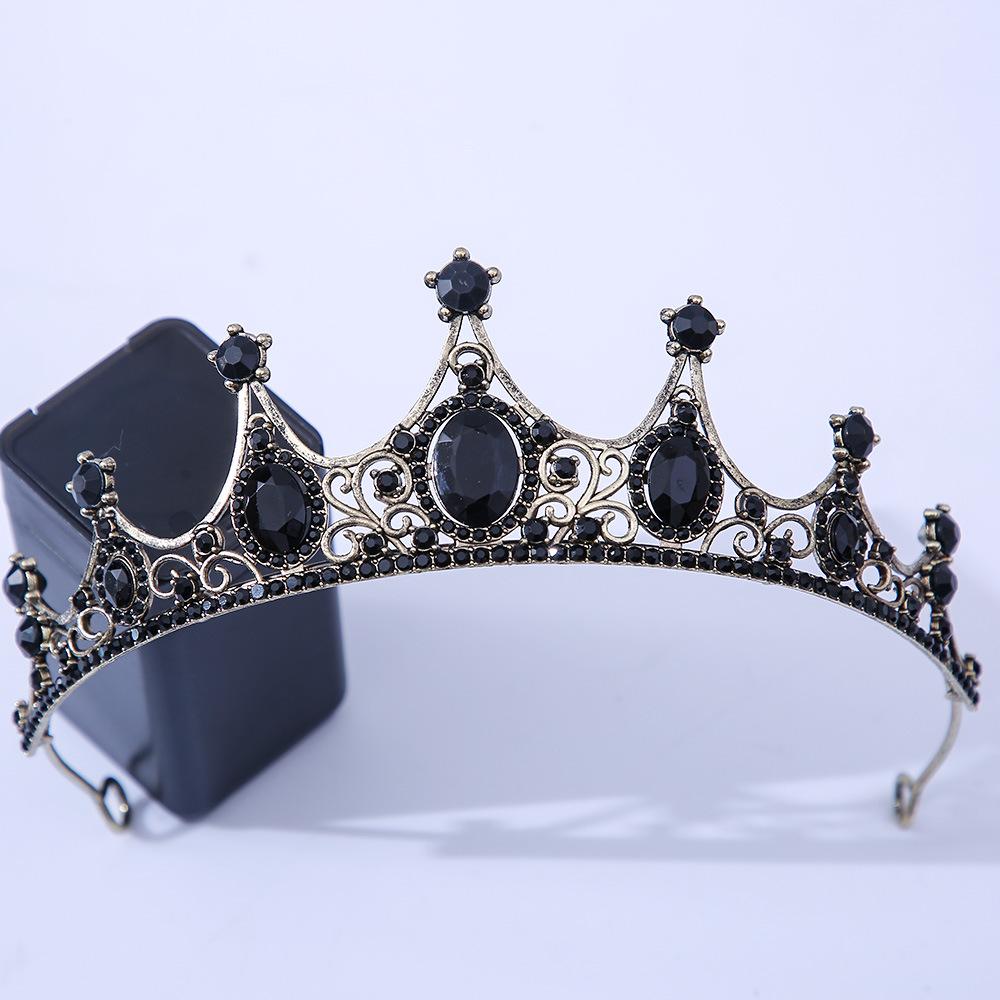DIEZI Luxury Elegant Purple Rose Red Crystal Crown Hair Accessories Tiara Women Party Rhinestone Bridal Crown New Hair Jewelry