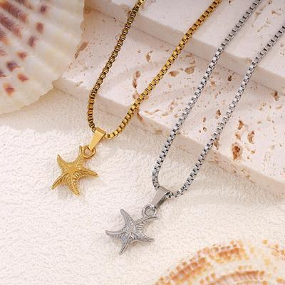 Vacation Style Ocean Starfish Necklace: Women's European & American Niche Design, Versatile Clavicle Chain, High-End Fashion Jewelry