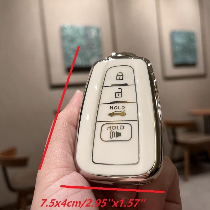 For Toyota Key Fob Cover For 2020-2024 Highlander 2018-2024 RAV4 Camry C-HR Corolla Avalon Prius Key Shell Case Keychain