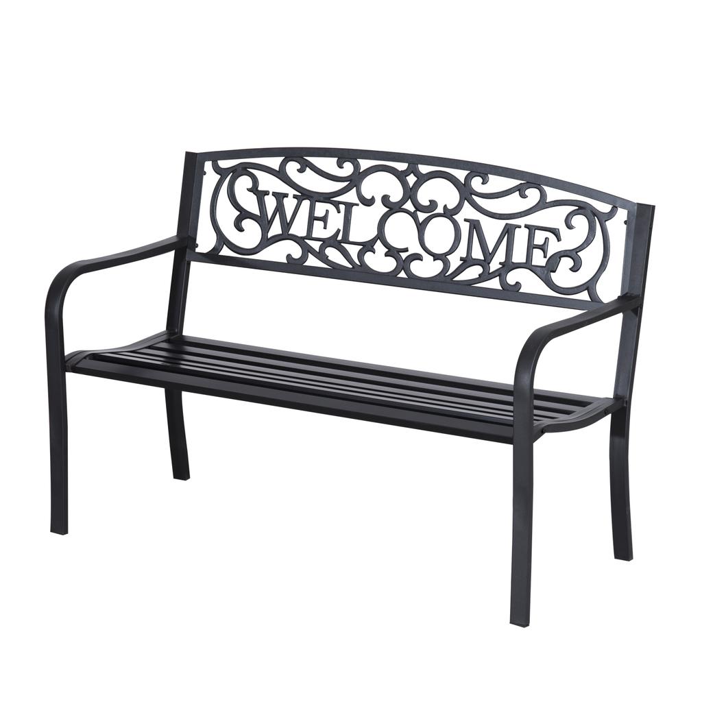 126Lx60Wx85H cm Steel Bench-Black