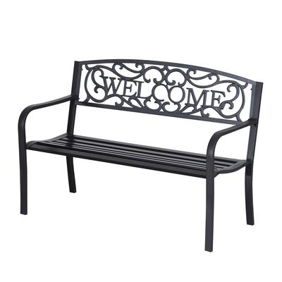 126Lx60Wx85H Cm Steel Bench-Black