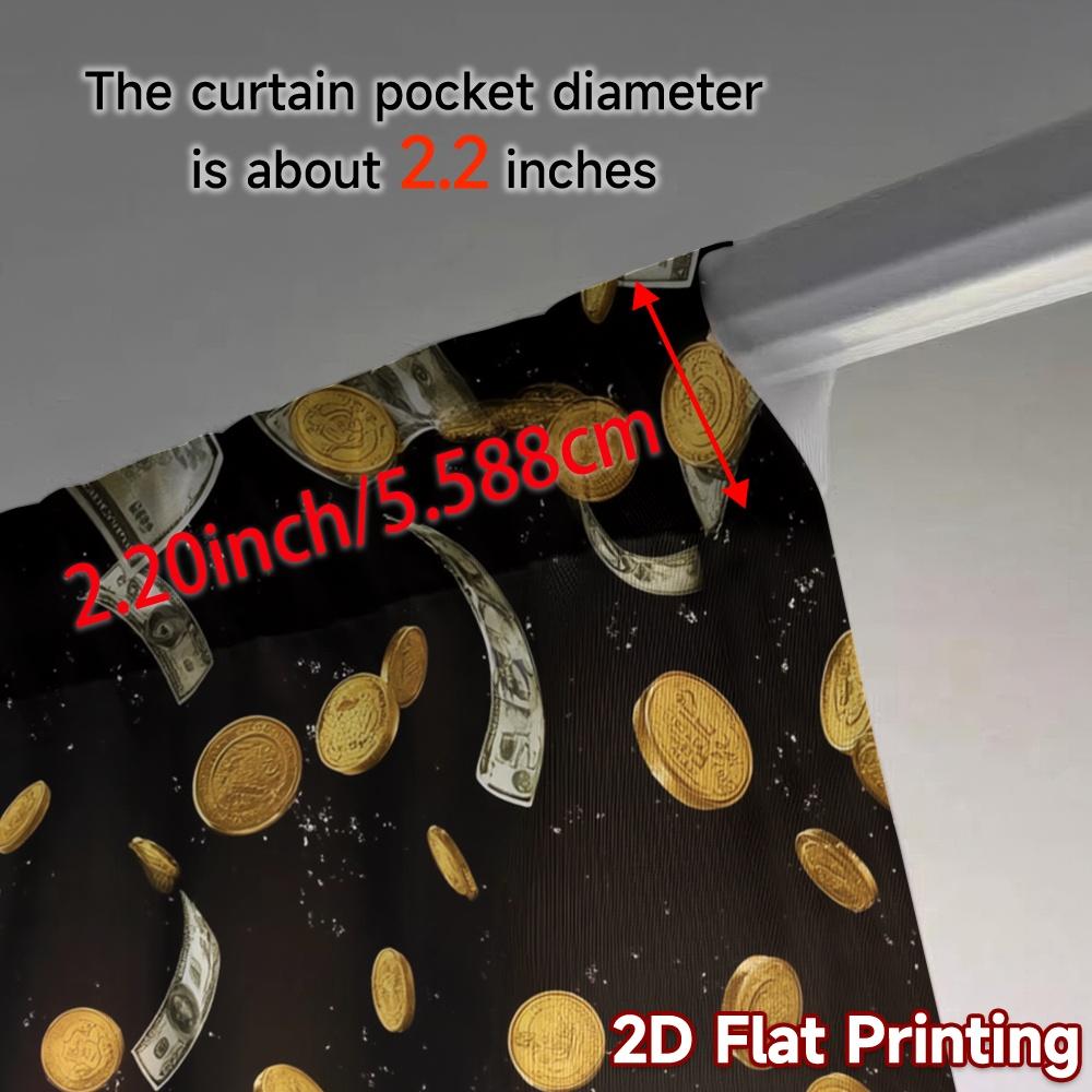 2pcs, 2D FLAT PRINTING Curtains (Without Rod) MoneyRain Chic Pattern Curtains Fabric Curtains Holiday Decorative for Living