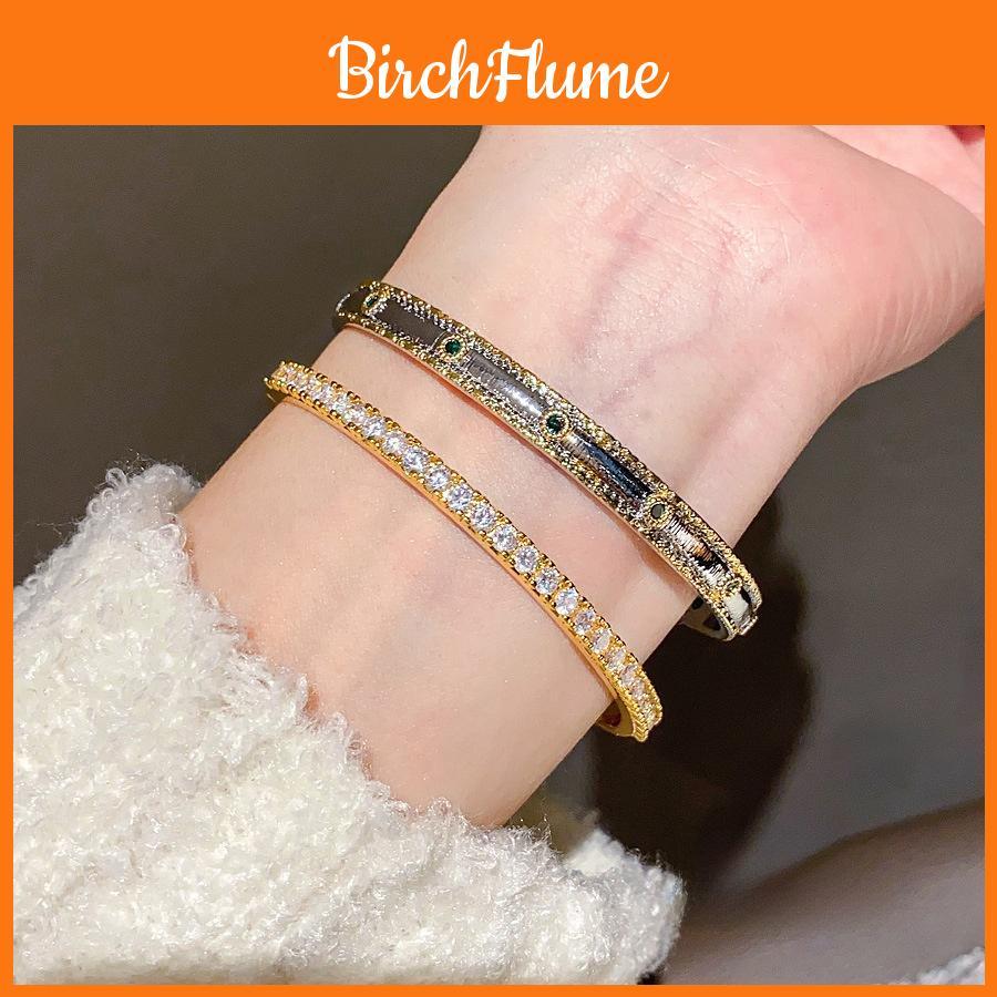 24k Gold Plated Zircon Bracelet For Women Elegant Fashion Jewelry Accessory