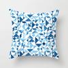 45x45cm Modern Geometric Cushion Cover Art Blue Marble Print Pillowcase Car Sofa Office Waist Throw  Home Decor