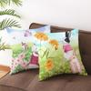 New Easter Pillowcase Watercolor Flowers Rabbit Home Pillow Cushion Cover