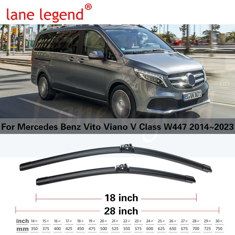 För Mercedes Benz Vito Viano V-klass W447 2014~2023 Fram Bak Torkarblad Set Borstar Fönster Vindruta Vindruta Tillbehör