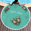 Seeotter Rundes Strandtuch mit Quasten Mikrofaser Saugfähig Schnelltrocknend Sandfrei Picknickdecke Meditationsmatte Schwimmbadhandtuch