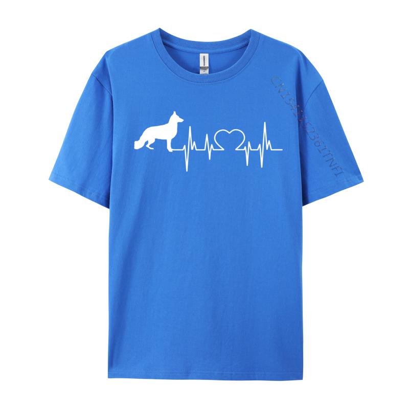 Gerunisex Shepherd Dog Gsd Heartbeat Printing TShirt Normal Coupons Male Valentine Day Tops Shirt Normal TShirt Premium Cotton