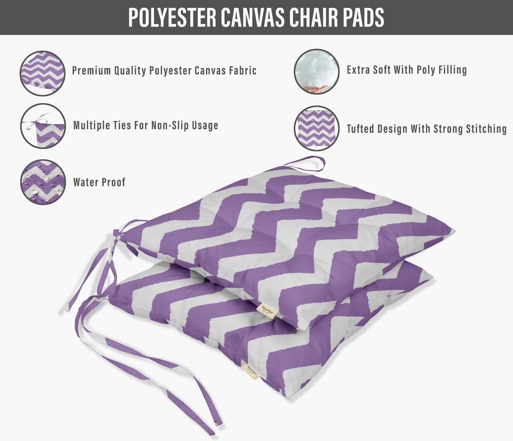 Vargottam Indoor Outdoor Tufted Printed Square Seat Patio Cushion Set Of 2 Water Resistant Patio Furniture Seat Cushion 19-inches, Brown |