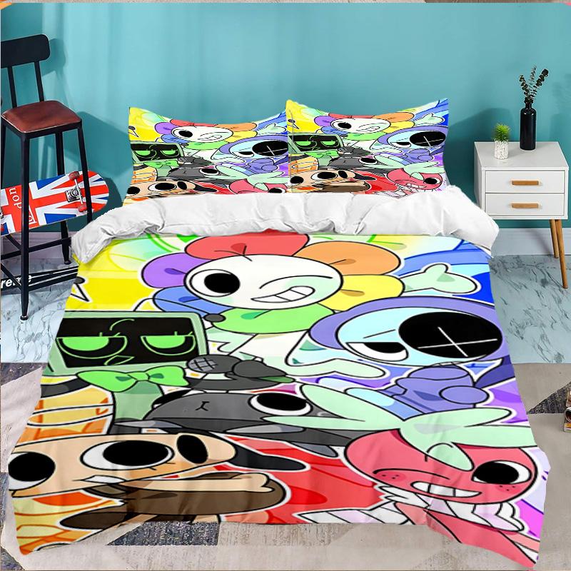 Colorful Cartoon Dandy 3PCS Bedding set,Ideal for 1pc Duvet Cover And 2pcs Pillowcases Perfect for Fan gift,Ideal for Bedroom, Dormitory