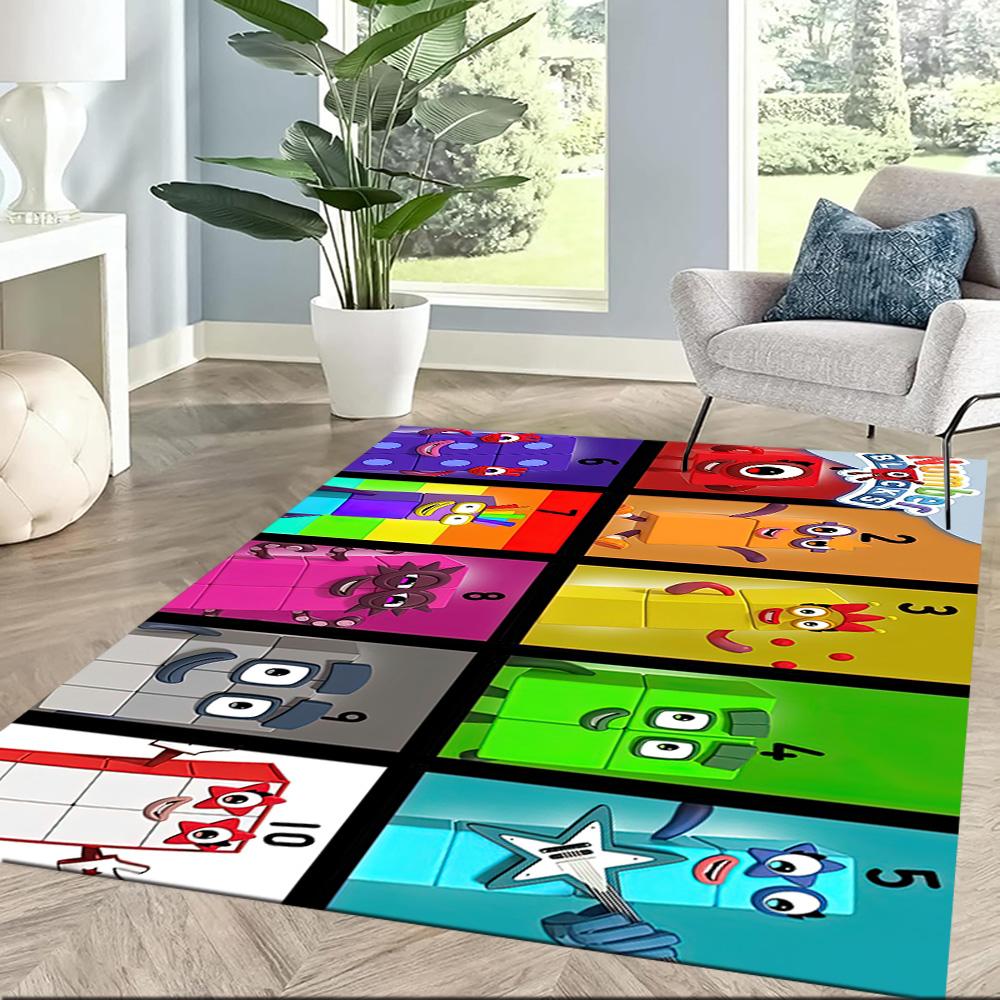 Numberblocks Carpet Design for Study Room Bedrooms Game Room Dormitory Antislip Carpet Anime Office Decor Gift for Festivals