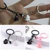 1Pair Cute Magnetic Ghost Pendant Couple Key Rings Minority Halloween Ghost Keychain  Key Decor