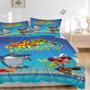Zig Sharko Cartoon Fun Print 3Pcs Bedding Set,Duvet Cover with 2 Bedro,Pillowcase Home Birthday Gift