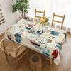 One vintage sailing yacht and ocean collage pattern polyester fabric tablecloth.PMJ