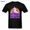 Death Metal Unicorn Tee Shirt Men Black Tshirt Cotton Tshirt Vintage Cartoon Clothing Hip Hop T Shirts Rock N Roll Tops