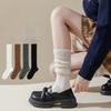 White Pile Socks for Women, Spring and Autumn Cotton Socks, Calf Socks, Summer Thin Mid-calf Socks, Paired with Small Leather Shoes To Shape The Legs