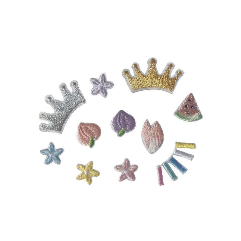 Mini Canvas Bag with Self-Adhesive Crown Patch for DIY Embroidery