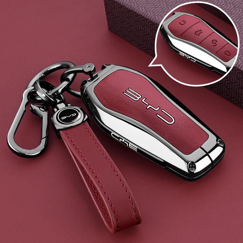 Car Key Case For Byd Atto 3 Accessories Keychain Remote Protection Cover Bag Shell Housing Ring Holder Fob