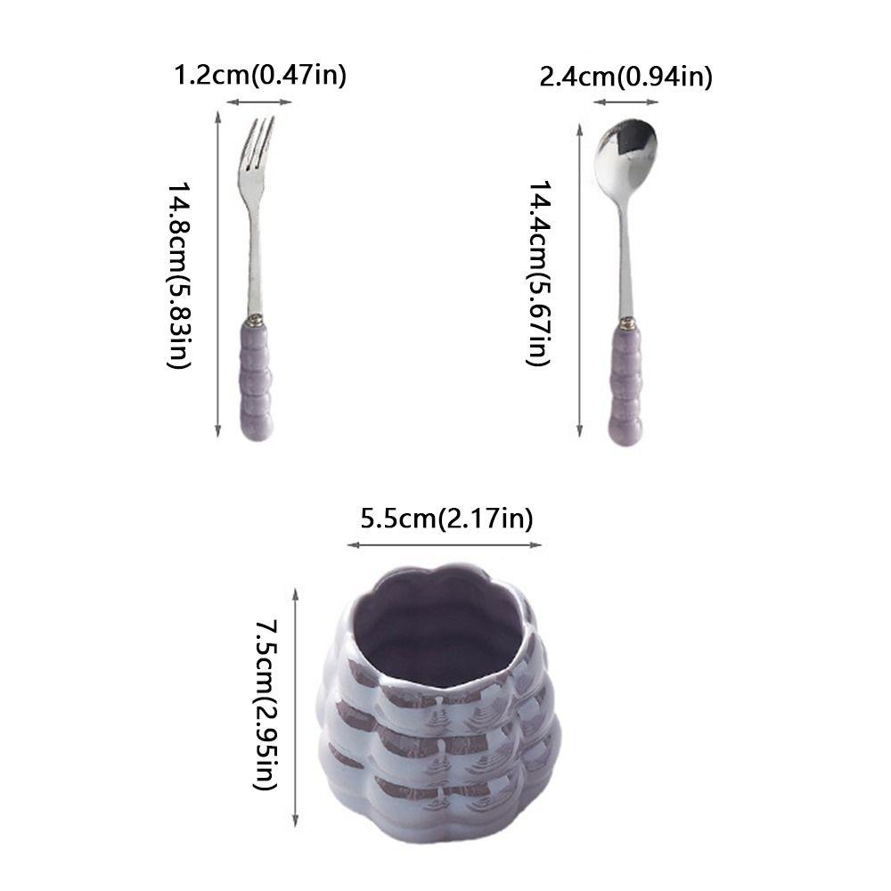 Creative Fruit Fork and Spoon Set Candy Color Coffee Dessert Spoon Ceramic Storage Tank Watermelon