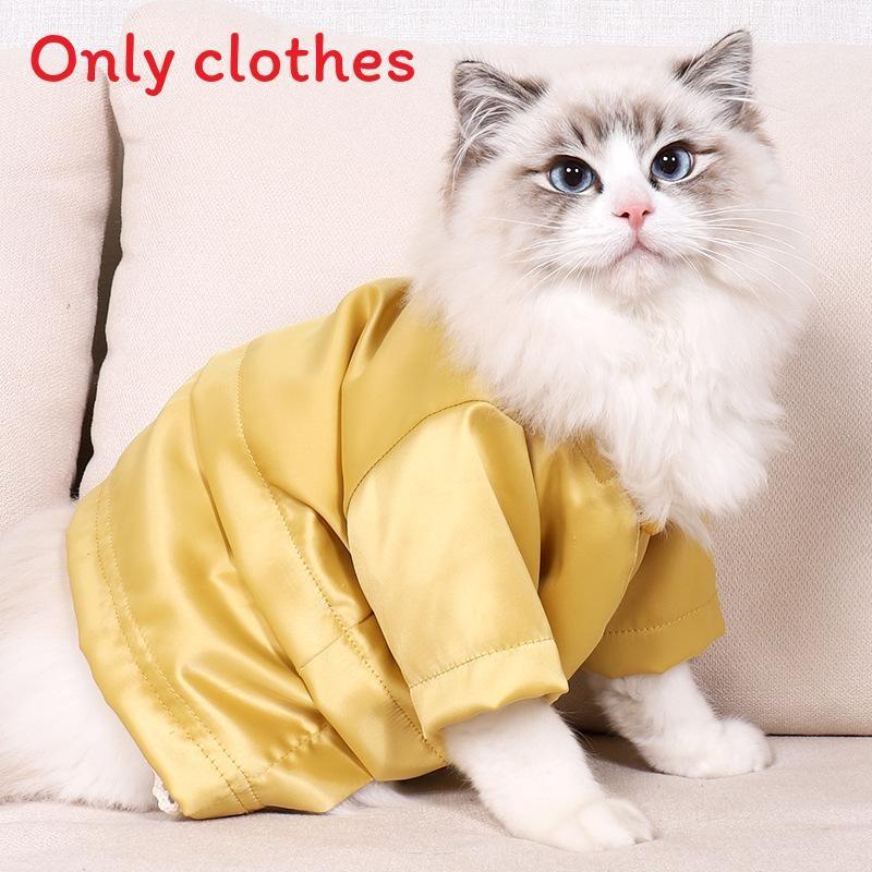 All Clothes Cat Wrapped Pet Clothes Hair Proof Suit Solid Color Fashion Gift