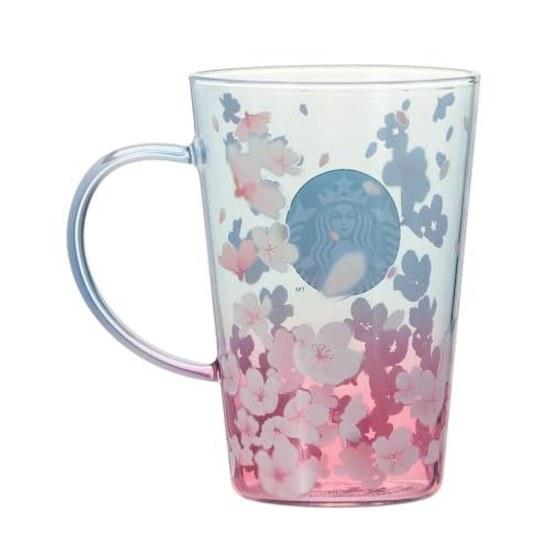 Starbucks SAKURA 2025 heat-resistant glass mug spring season blend 414ml cherry blossom cup coffee sparkling cute stylish birthday present gift