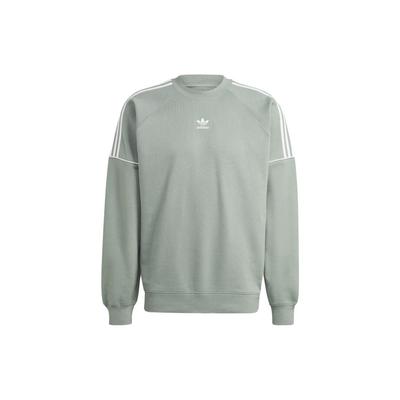 Ανδρικό Φούτερ Originals με Ριγέ Λογότυπο Trefoil Κεντημένο Λαιμόκοψη Ασημί-Πράσινο IB8696