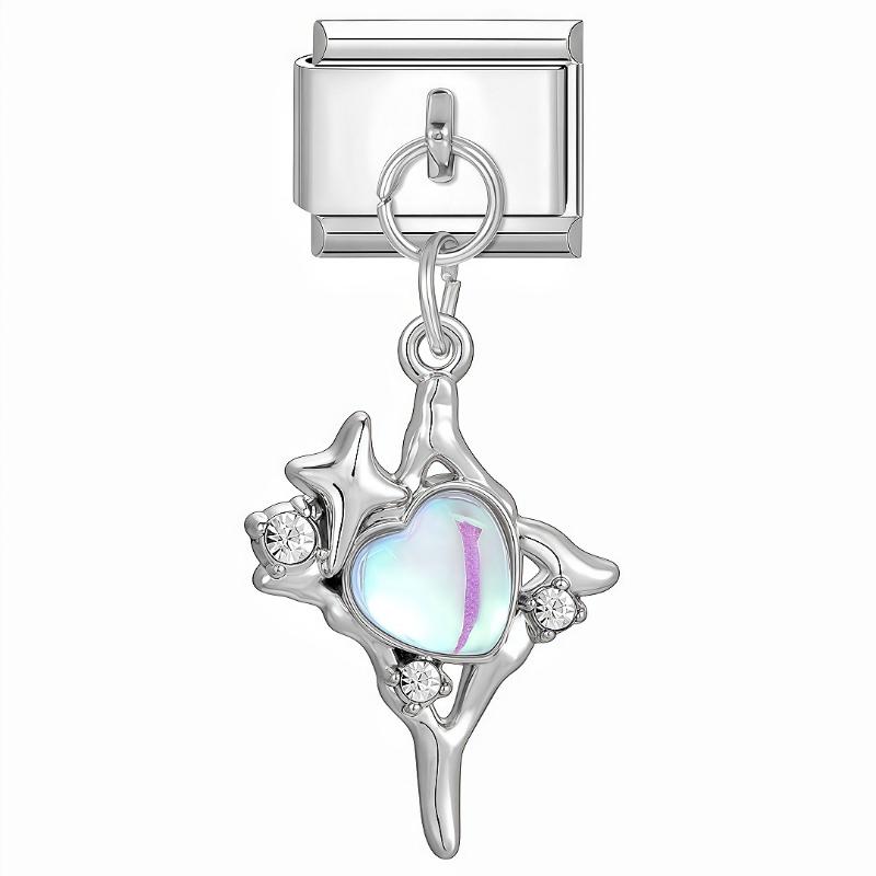 Italian Charm Bracelet Charms Dreamy Moon Butterfly Starfish Shell Pendant Diy Removable Module Link Bracelet Accessories Gifts