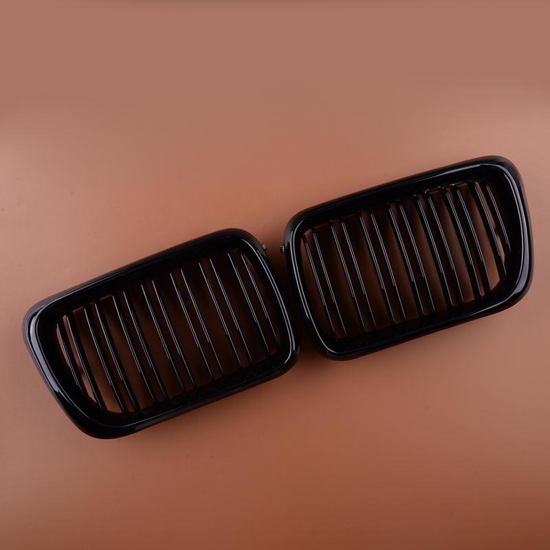 1 Pair Car Dual Slats Double Line Front Bumper Hood Grille 51138195152 Fit for BMW 3 Series E36 Sedan Compact Cabrio Facelift