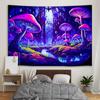 VIKAMA Psychedelic Mushroom Forest Tapestry Neon Fantasy Print Wall Hanging Bedroom And Dormitory Home Decoration