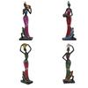 Africké ženy Figurové umění Sochy Tribal Lady Figurka Socha žlutá