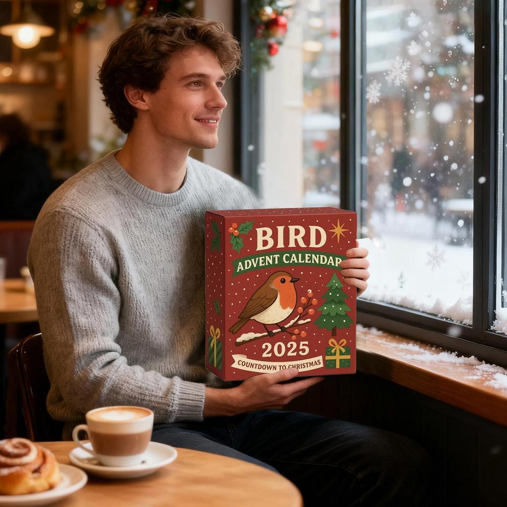 2025 Christmas Calendar 2D Flat Acrylic Christmas Tree Ornament 2025 Countdown Calendar Bird Ornament For Men Women Girls Youth