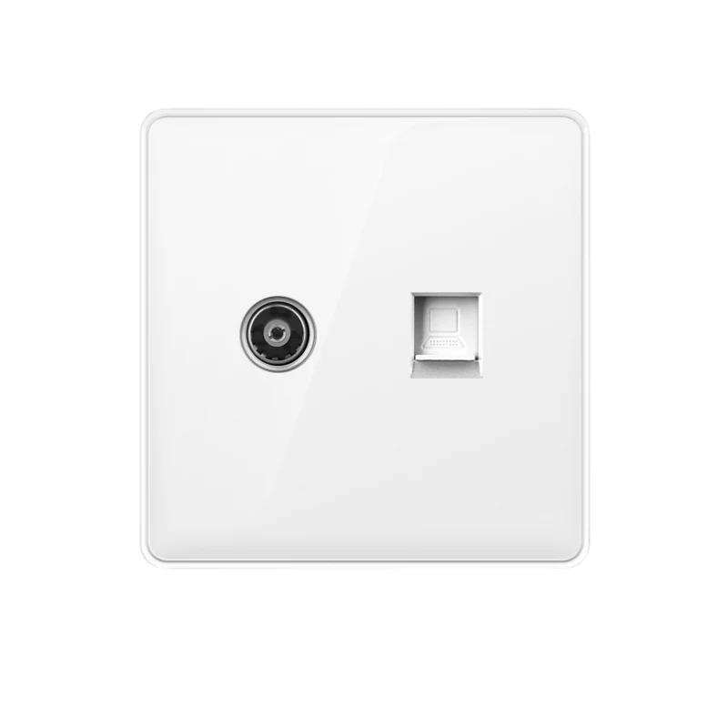White UK Plug 13A with USB Panel UK Socket Panel, International Universal USB Mobile Phone Charging Socket, with LED Light