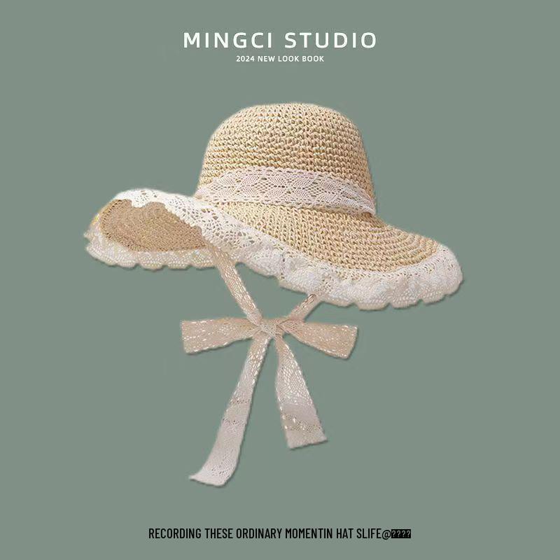 

Hepburn-Style Women s Wide Brim Straw Hat – Versatile, Face-Slimming Sun Protection for Summer Beach Vacations.