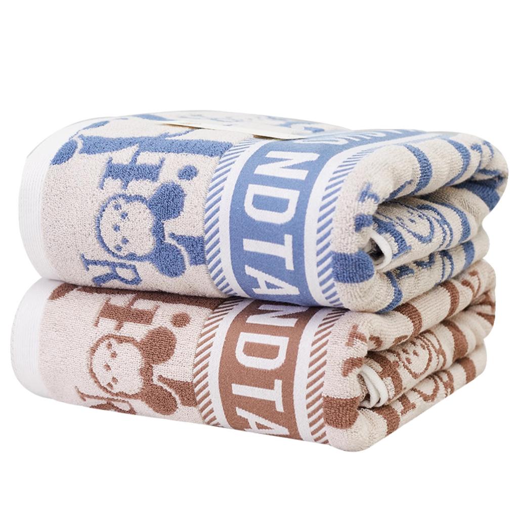 34 X 74cm Cute Cotton Hand Towels Pack of 2, Cartoon Animal Soft Towel for Women Girls, 100% Cotton Cherry Decorative Towels for Bathroom