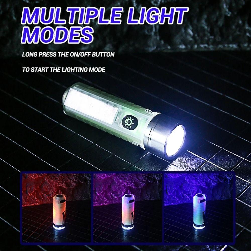Multi-function Long-range Spotlight Fluorescent Handheld Lamp Rechargeable Flashlight  Warning