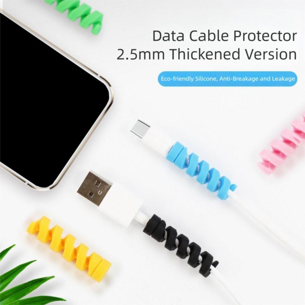 TPR Spiral Cable Winder Anti Break USB Cable Protector Charge Cable Sleeve For Earphone Wire