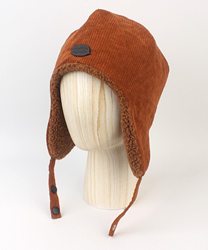 Gentle Corduroy Brown Earflap Cap