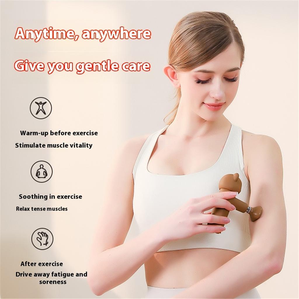 Mini fascia massage gun, impact-type back massager, electric vibrator, portable fitness mini body massager (suitable for women).