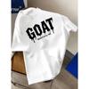 Men'S GOAT Graphic T-Shirt - Trendy Streetwear Style, Soft & Breathable, Fashionable And Versatile, Crew Neck, Short Sleeve Summer Tee