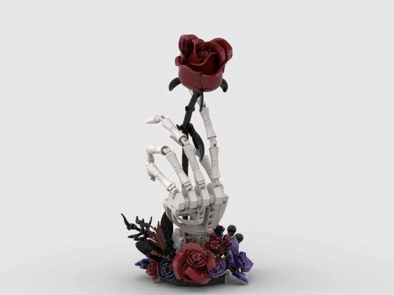 Creative Underworld Love Bone Blood Rose Building Blocks Model Ornament
