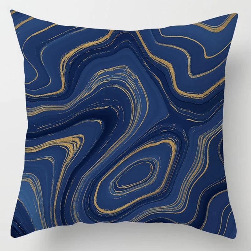 Blue Geometric Shiny Pattern Pillowcase Office Living Room Home Pillowcase Car Ornaments
