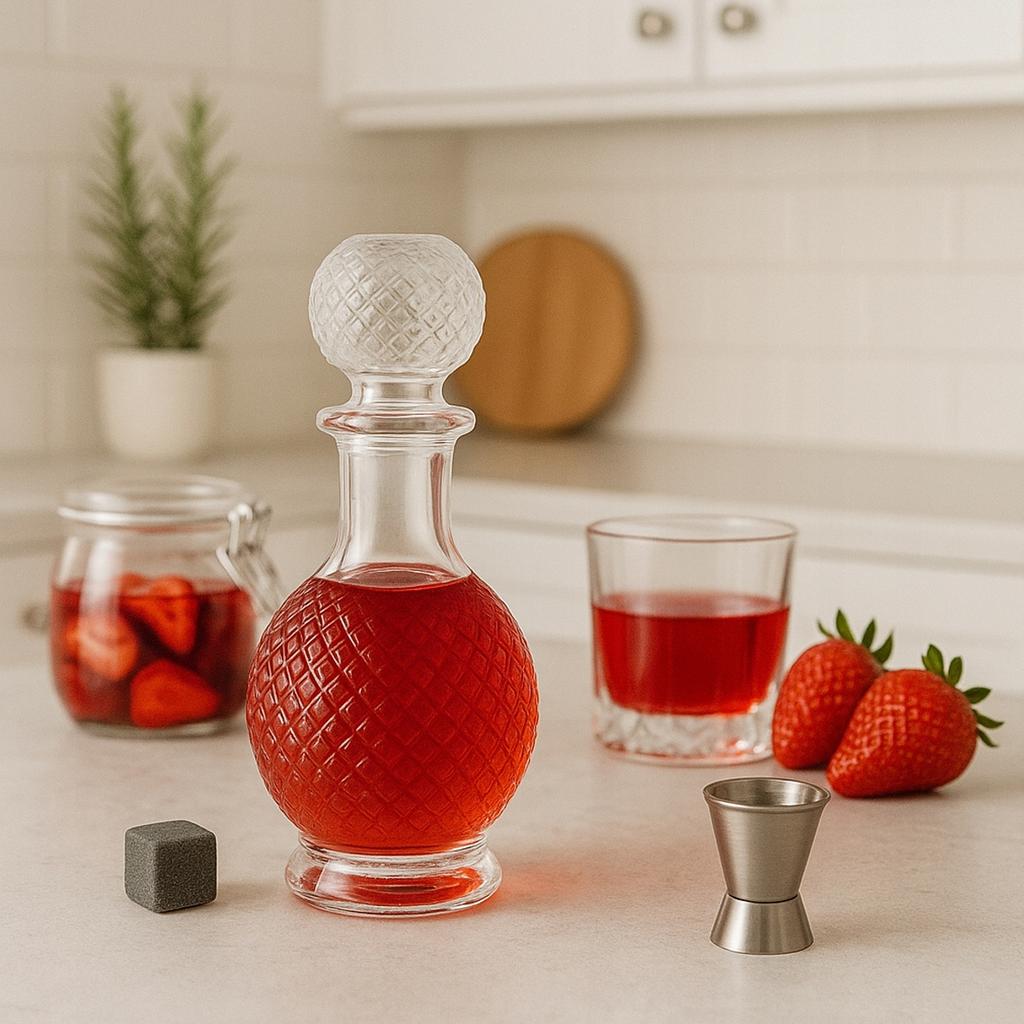 5x LUNA Glass Carafe 500 Ml for Liqueurs Alcohol Gift Glass Bottles
