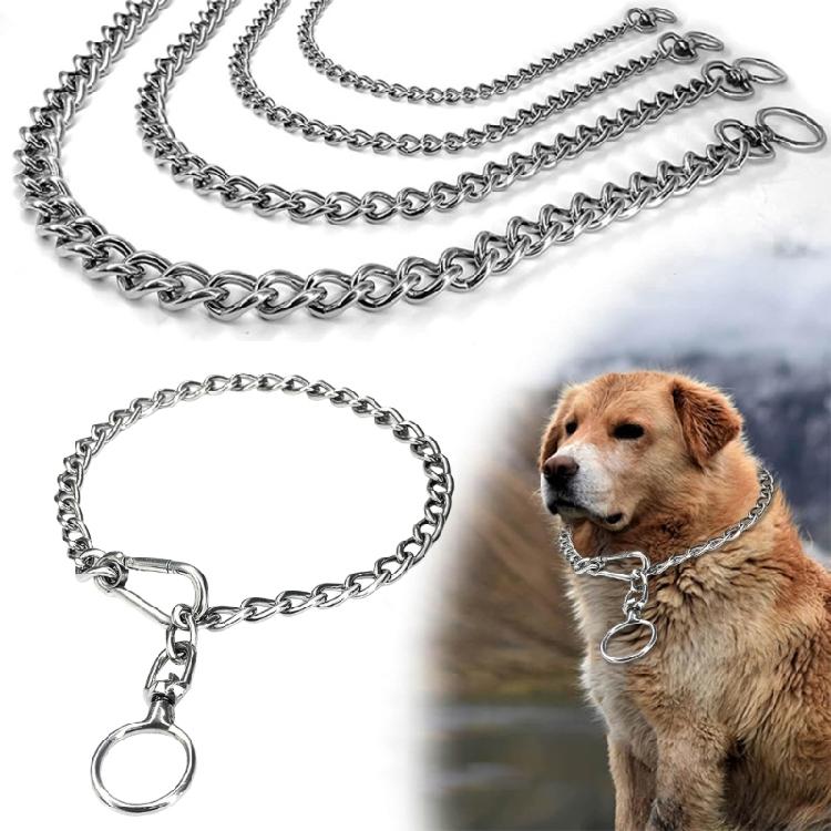 Collare Metallica a Maglie per Cani per Addestramento Passeggiata per Cani Grandi Medi Piccoli