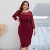 Women Dress Summer Long Sleeve Lace Woman Long Dresses Casual O-neck Big Size Dresses