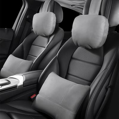 Zhongheng Car Suede Headrest and Lumbar Support Cushion Set