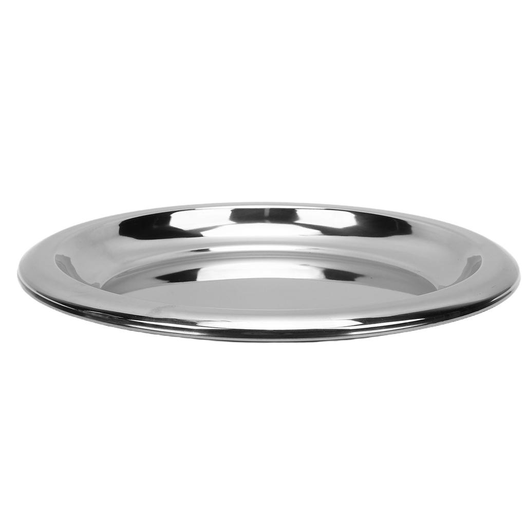 Round Serving Tray Stainless Steel Serving Platter European Round Decorative Tray for Coffee Table Bar Party