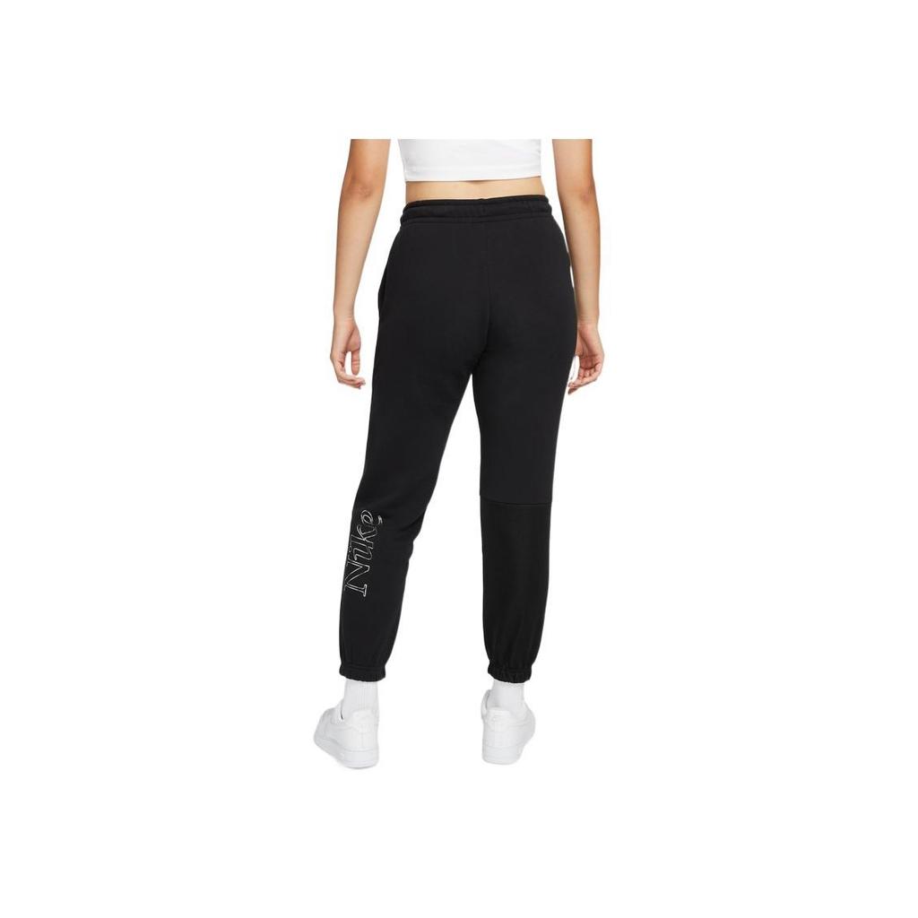 Nike Logo Letter Print Elastic Fleece Warm Cuffed Sports Pants Women pants Black DM1750-010